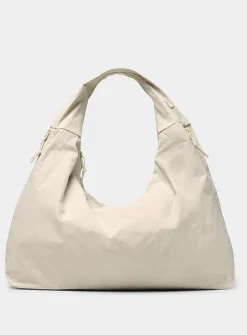 Crinkled nylon half-moon bag