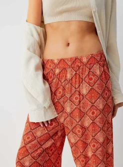 Crinkled texture cropped wide-leg pant