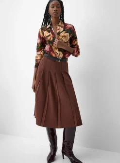 Crinkled texture printed flowy shirt