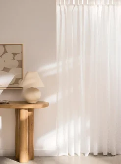 Crinkled texture sheer curtain