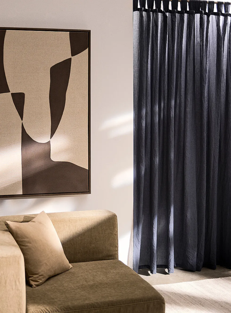Crinkled texture sheer curtain