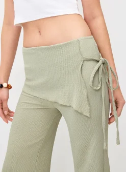 Crinkled wraparound pant