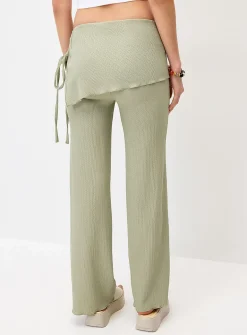 Crinkled wraparound pant