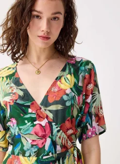 Crinkled wrap-style minidress