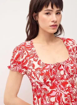 Crinkled-finish maxi dress