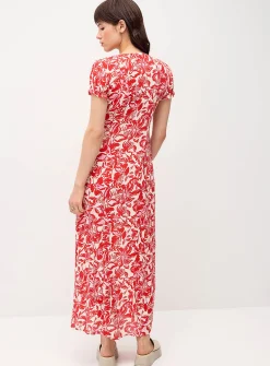 Crinkled-finish maxi dress