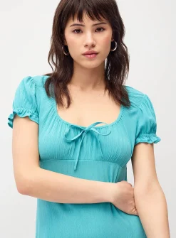Crinkled-finish maxi dress