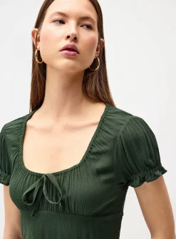 Crinkled-finish maxi dress