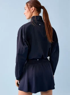 Crisp nylon cropped windbreaker anorak