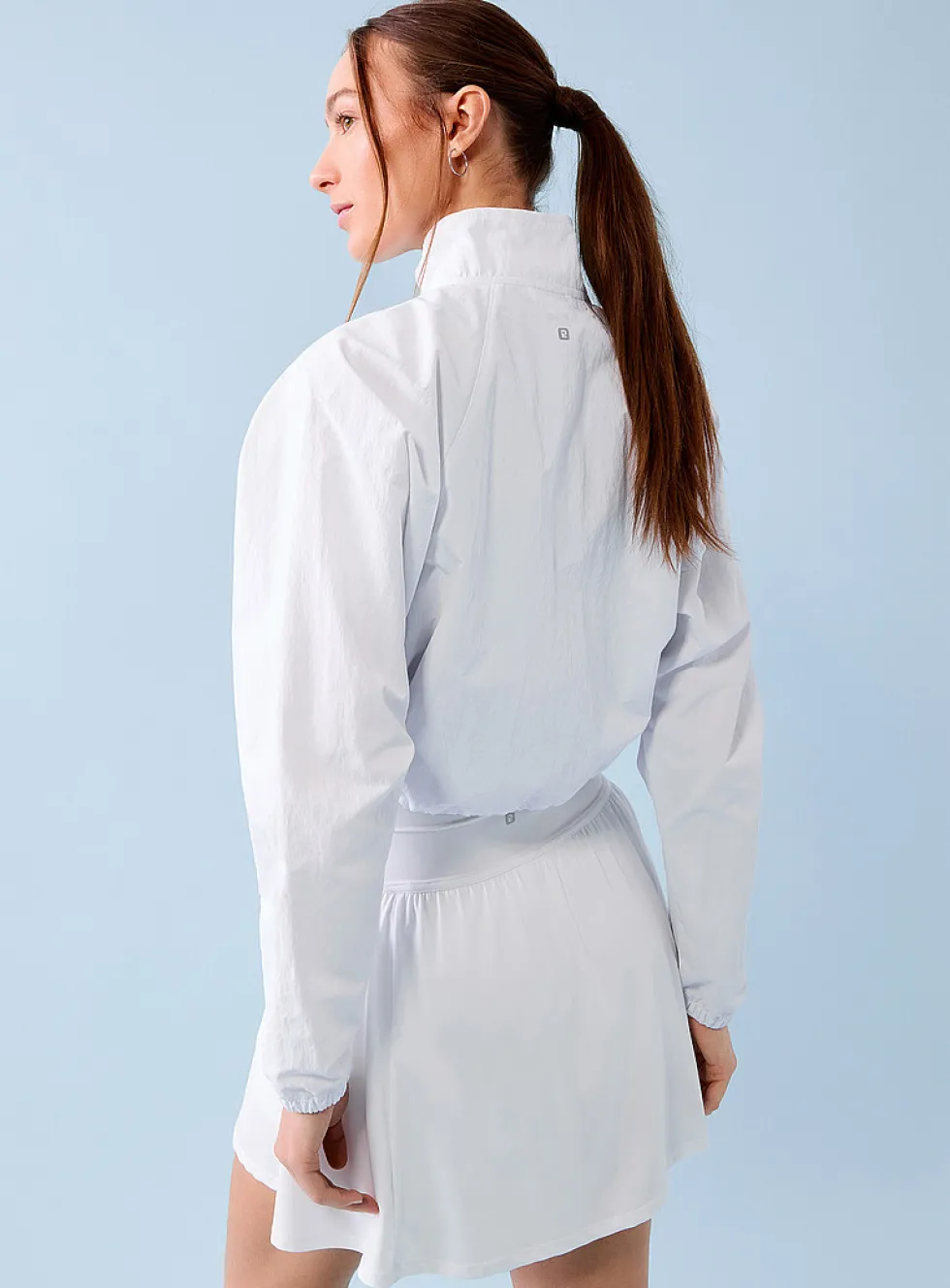 Crisp nylon cropped windbreaker anorak