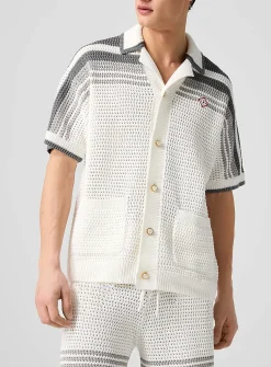 Crocheted knit cabana shirt