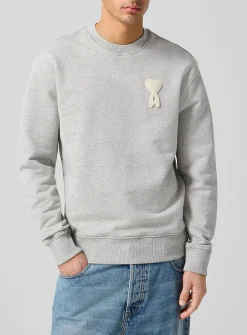 Crocheted logo heathered sweatshirt
