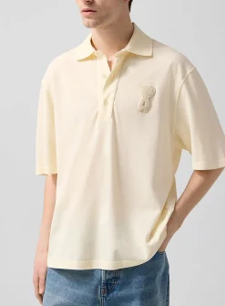 Crocheted logo piqué polo