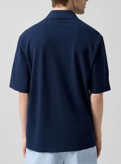 Crocheted logo piqué polo