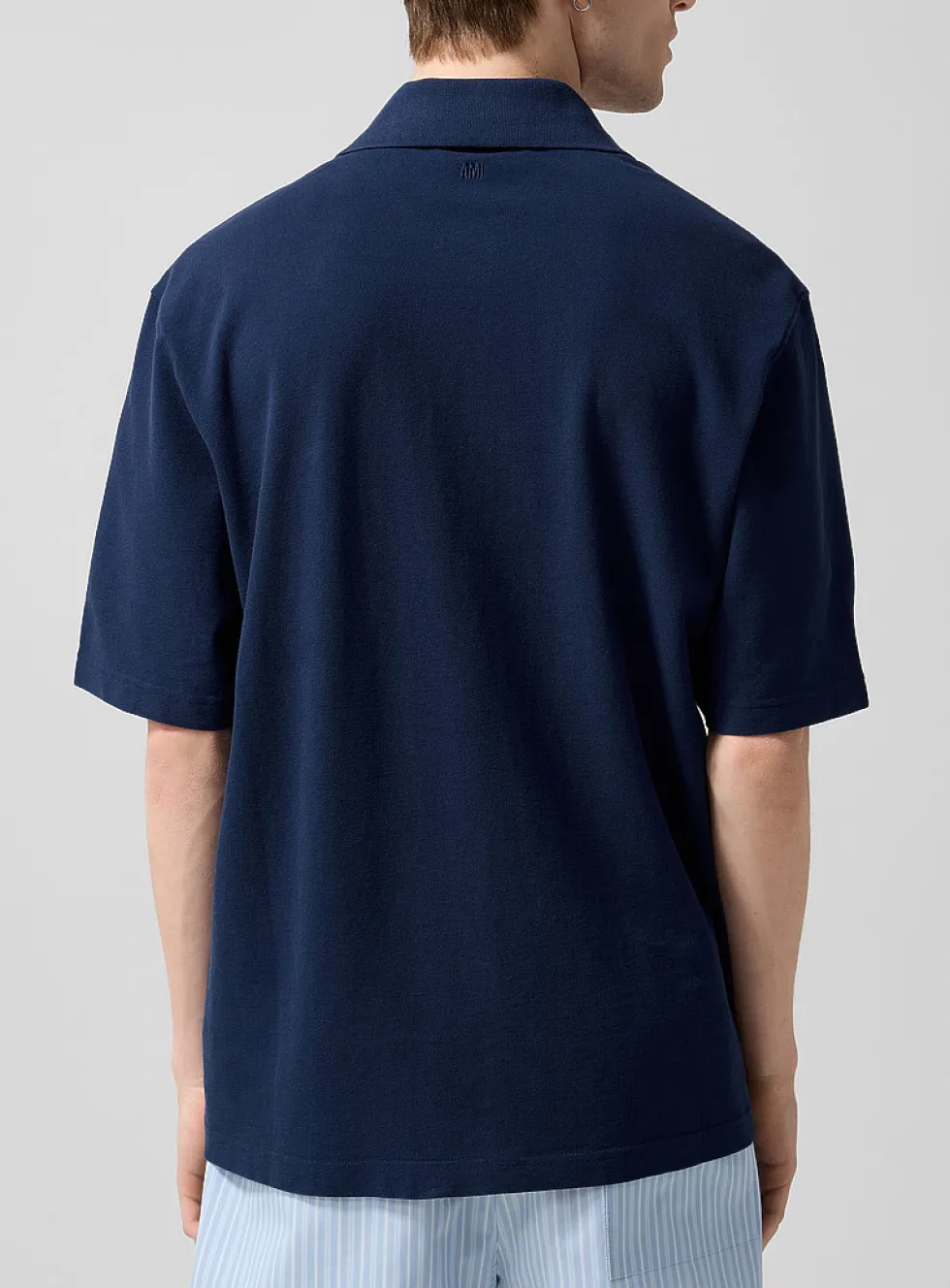 Crocheted logo piqué polo
