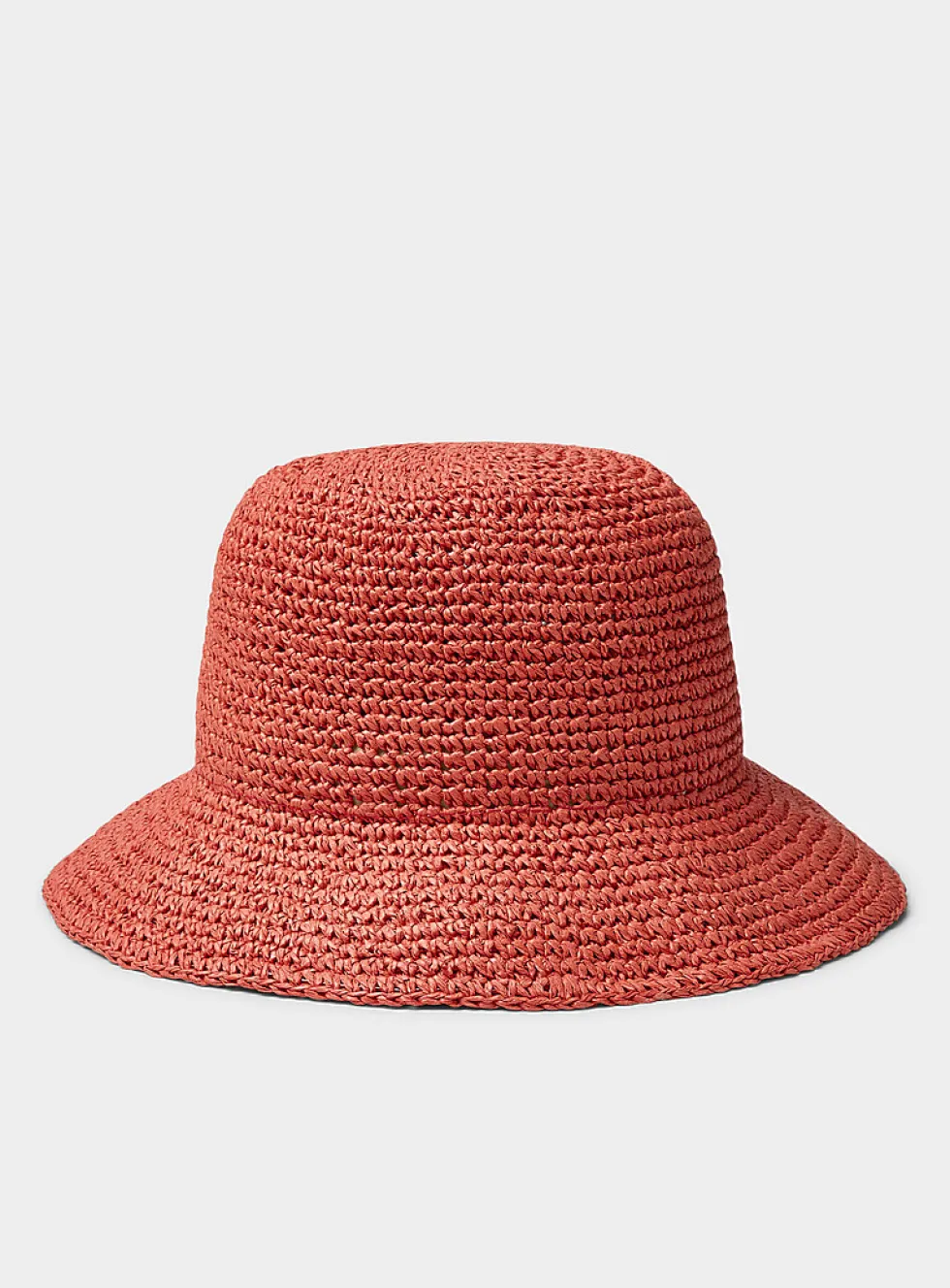 Crocheted paper straw cloche hat