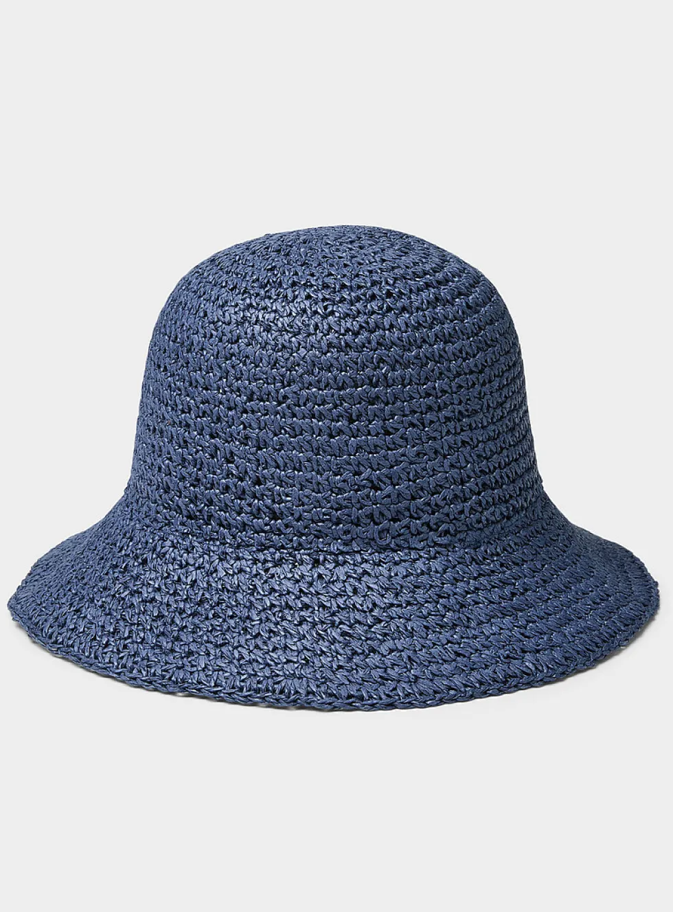 Crocheted paper straw cloche hat