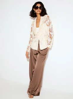 Crocheted seashells blazer