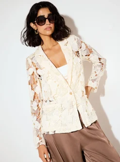 Crocheted seashells blazer