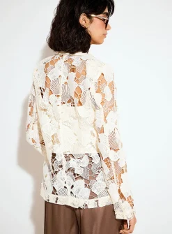 Crocheted seashells blazer