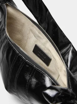 Croissant coated fabric small bag