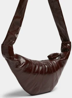 Croissant coated fabric small bag