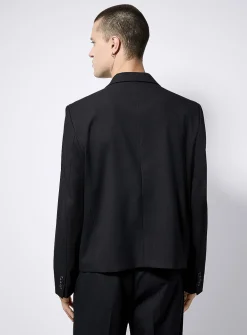 Cropped black boxy jacket