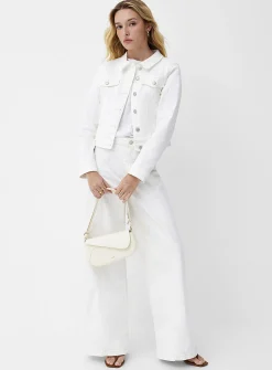 Cropped fitted stretch jean jacket