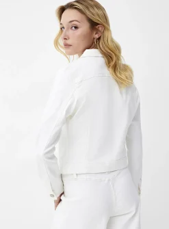Cropped fitted stretch jean jacket