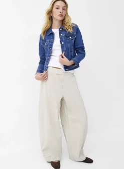 Cropped fitted stretch jean jacket