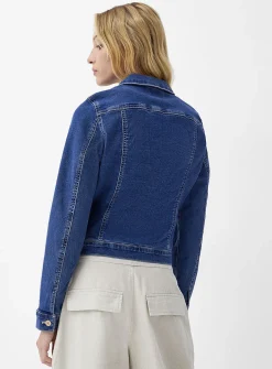 Cropped fitted stretch jean jacket