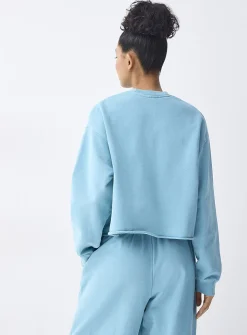 Cropped fleece sweatshirt