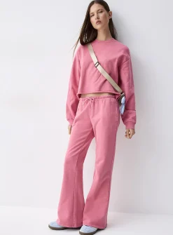 Cropped fleece sweatshirt