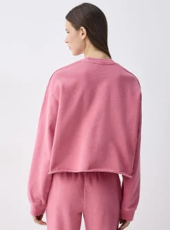 Cropped fleece sweatshirt