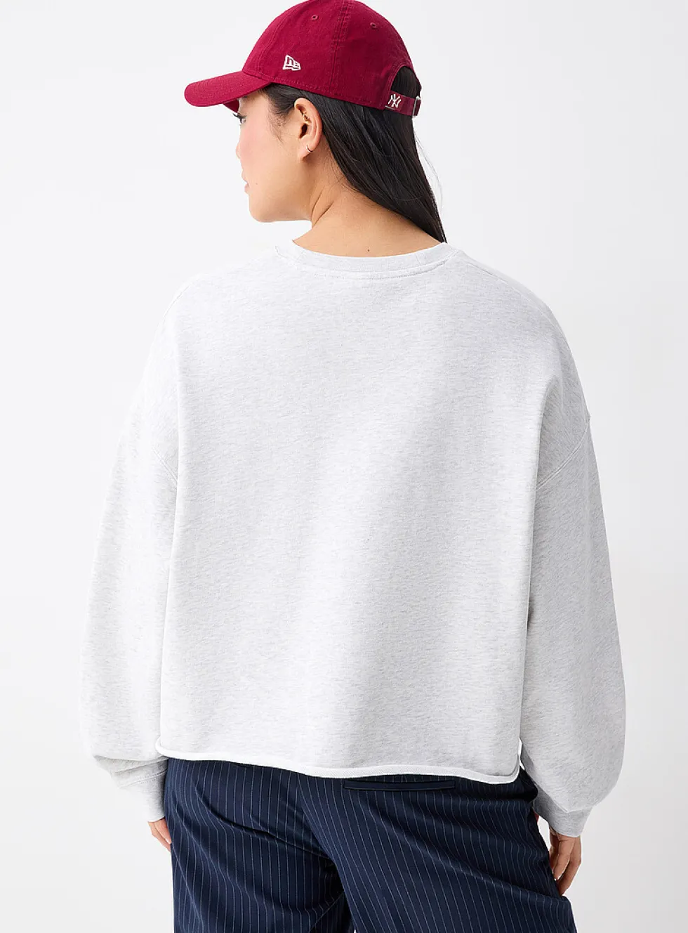 Cropped fleece sweatshirt