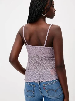 Cropped lace fly-away cami