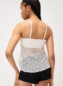 Cropped lace fly-away cami