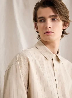 Cropped pinstripe shirt