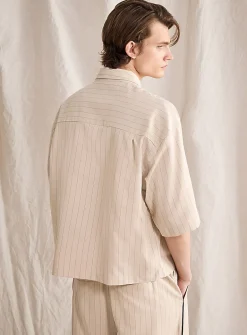 Cropped pinstripe shirt