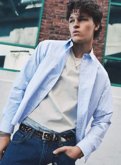 Cropped poplin dress shirt