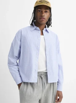 Cropped poplin dress shirt