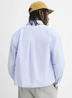 Cropped poplin dress shirt