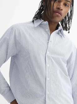 Cropped poplin dress shirt
