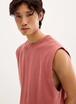 Cropped ribbed muscle tee