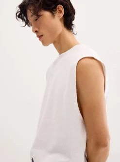 Cropped ribbed muscle tee
