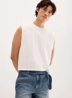 Cropped ribbed muscle tee