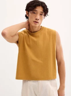 Cropped ribbed muscle tee