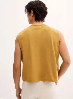 Cropped ribbed muscle tee
