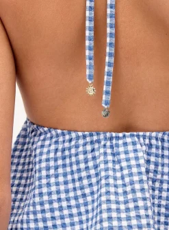 Cropped seersucker halter cami