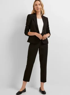 Cropped single-button stretch blazer